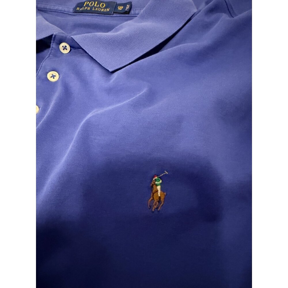 Polo Ralph Lauren Shirt Men's 3XB Blue  Golf Flesh Pony Preppy Performance